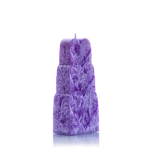 Palm wax candles: Three Hearts Purple