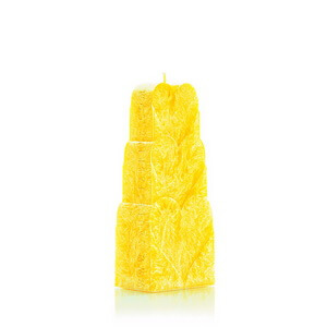 Palm wax candles: Three Hearts Yellow
