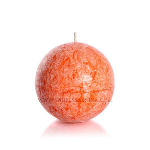 Bougies en cire de palme: Boule Orange