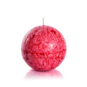 Palm wax candles: Sphere Red