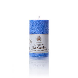 Palm wax candles: Pillar 105 mm Dark Blue