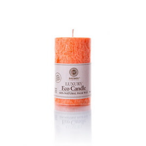 Palm wax candles: Pillar 105 mm Orange