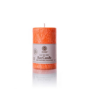 Palm wax candles: Pillar 115 mm Orange