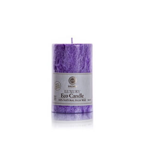 Palm wax candles: Pillar 115 mm Purple