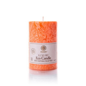 Palm wax candles: Pillar 125 mm Orange