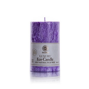 Palm wax candles: Pillar 125 mm Purple