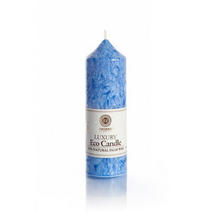 Palm wax candles: Pillar 155 mm Dark Blue
