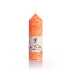 Palm wax candles: Pillar 155 mm Orange