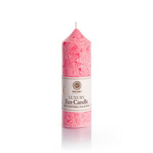 Palm wax candles: Pillar 155 mm Pink