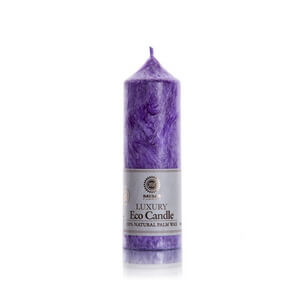 Palm wax candles: Pillar 155 mm Purple