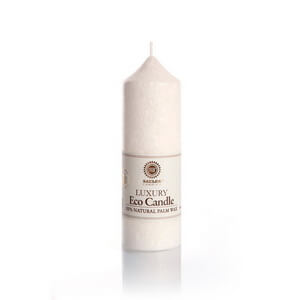 Palm wax candles: Pillar 155 mm White