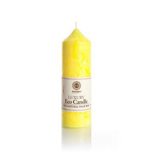Palm wax candles: Pillar 155 mm Yellow