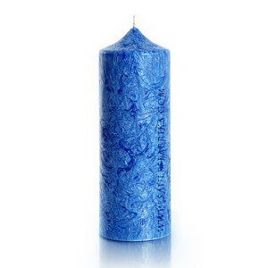 Palm wax candles: Pillar 195 mm Dark Blue