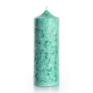 Palm wax candles: Pillar 195 mm Green