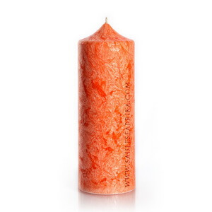 Palm wax candles: Pillar 195 mm Orange