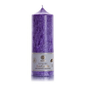 Palm wax candles: Pillar 195 mm Purple