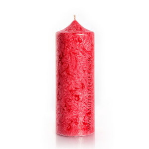 Palm wax candles: Pillar 195 mm Red