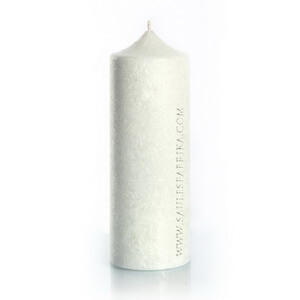 Palm wax candles: Pillar 195 mm White