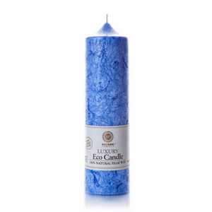 Palm wax candles: Pillar 215 mm Dark Blue