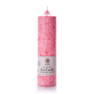 Palm wax candles: Pillar 215 mm Pink