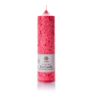 Palm wax candles: Pillar 215 mm Red