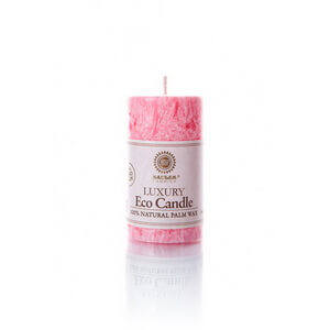 Palm wax candles: Pillar 95 mm Pink