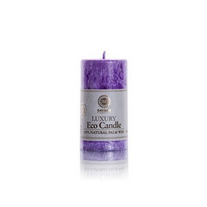 Palm wax candles: Pillar 95 mm Purple