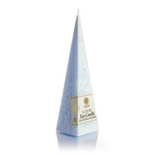 Palm wax candles: Pyramid Light Blue