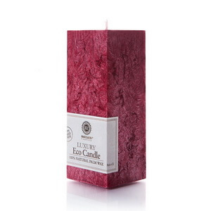 Palm wax candles: Square Burgundy