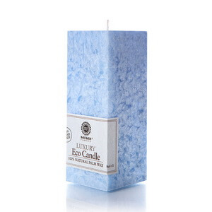 Palm wax candles: Square Light Blue