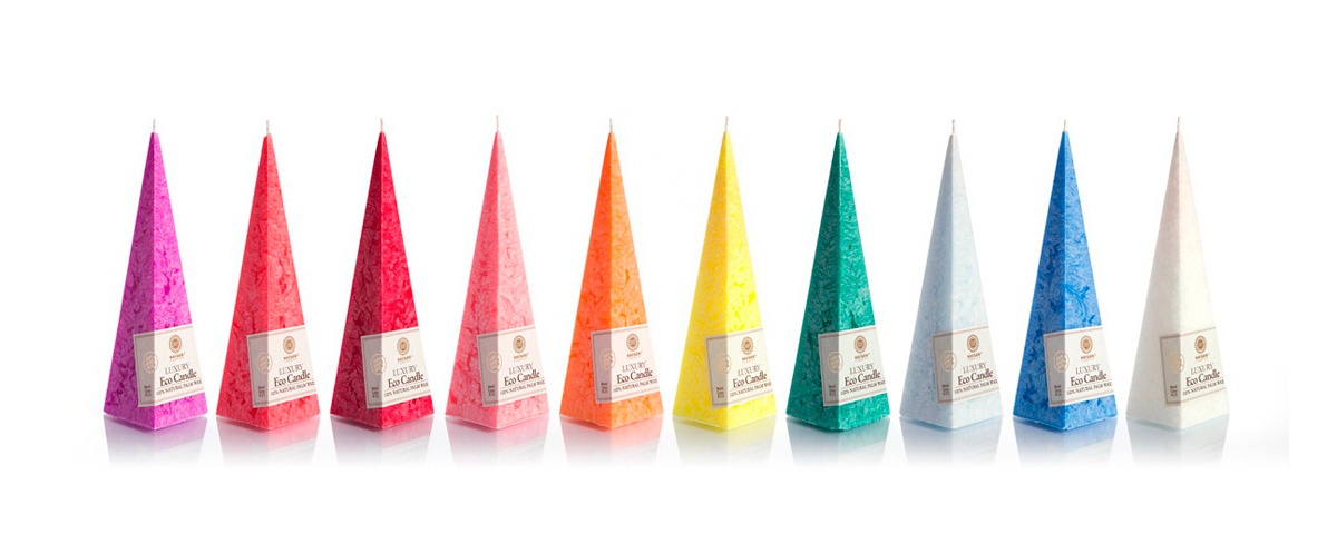 Palm wax candles: Pyramid